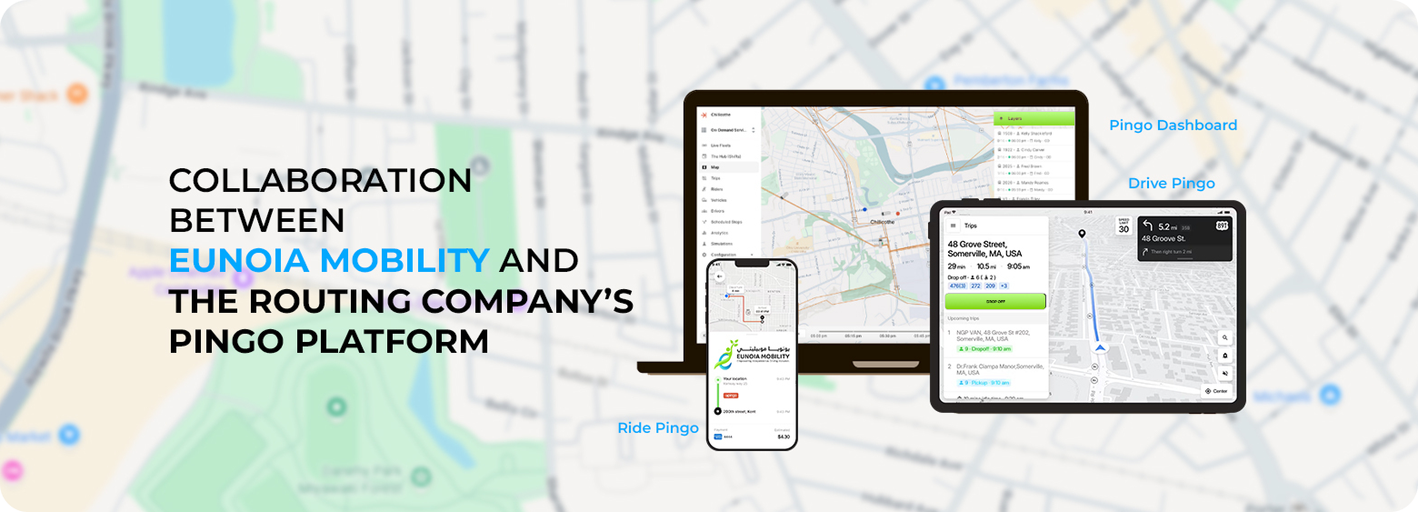 Eunoia Mobility and The Routing Company collaboration announcement graphic on inclusive mobility updates